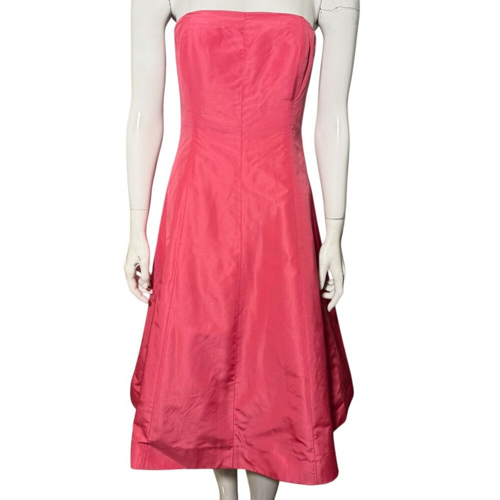 J. CREW 100% Silk Faille Strapless Bubblegum Pink Sadie Formal Cocktail Dress 4